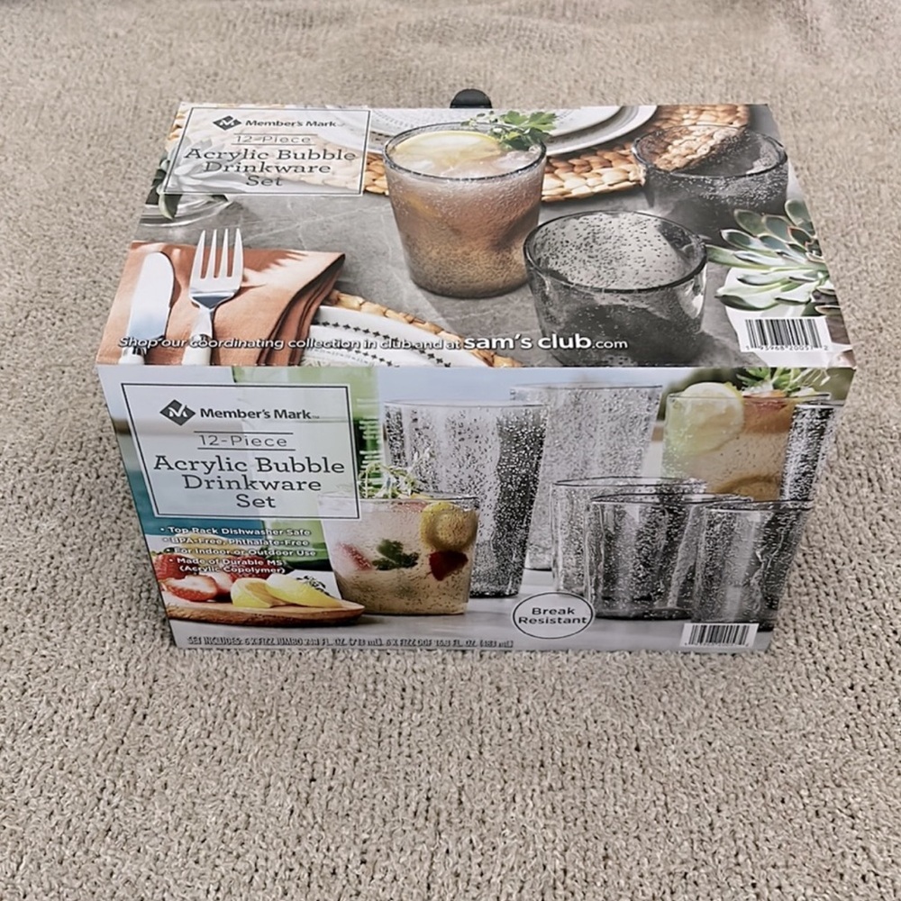 members mark acrylic drinkware 12pc